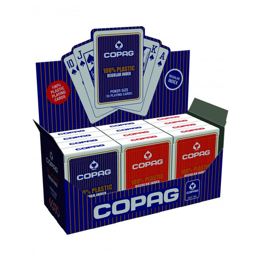 Jeu De Cartes Copag 100% Plastic Regular Rouge ou Bleu (réf. 1993)