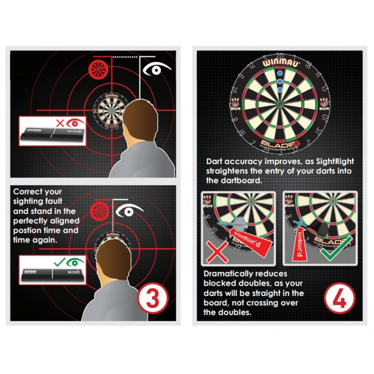 Winmau SightRight 2 - Perfect Dart Vision (réf. 3124)