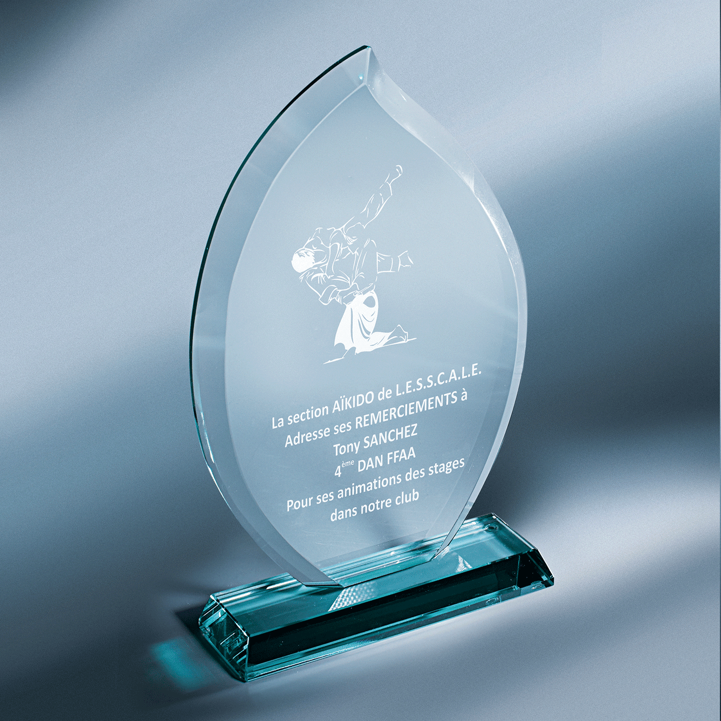 Trophée en verre en 3 tailles (réf. TV 4039)