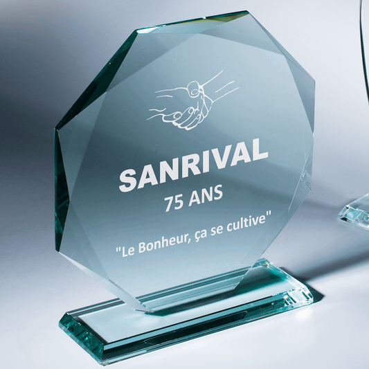 Trophée en verre en 3 tailles (réf. TV 4040)