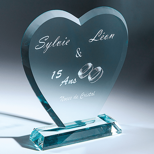 Trophée en Verre en forme de coeur (réf. TV 4054)