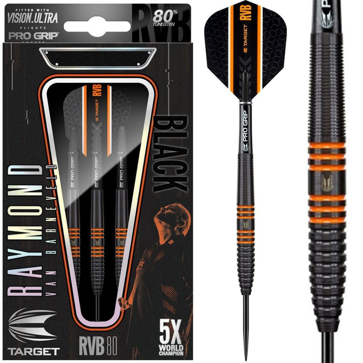 Fléchettes Target Raymond Van Barneveld 80% Tungstène (réf. 5762)