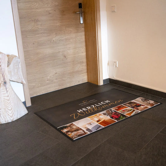 Tapis de porte blanc Sublistar® avec bordure en caoutchouc, antidérapant, différentes tailles (réf. DMN - 5)