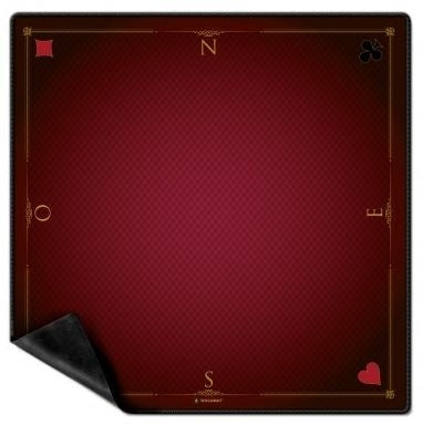 Tapis de Cartes Prestige Anti-glissant 60 x 60cm rouge (réf. 1358)