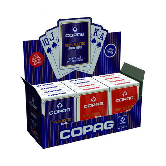 Jeu De Cartes Copag 100% Plastic Jumbo Rouge ou Bleu (réf. 1993)