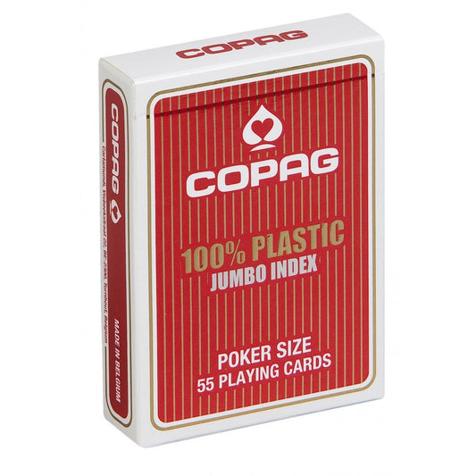 Jeu De Cartes Copag 100% Plastic Jumbo Rouge ou Bleu (réf. 1993)