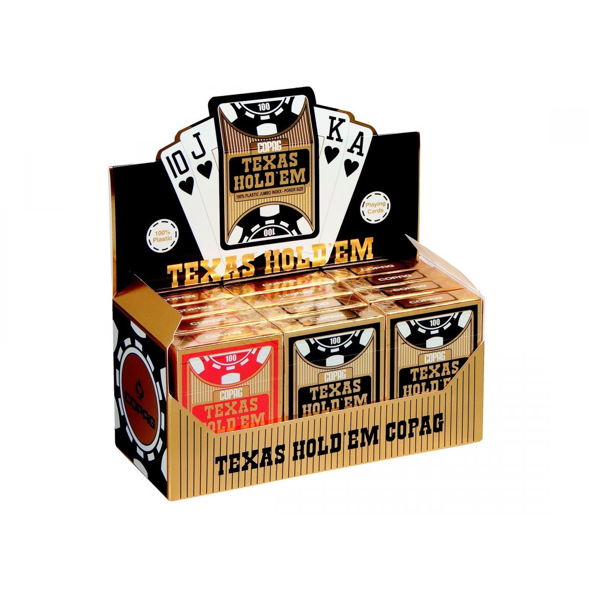 Jeu De Cartes Copag Texas Jumbo Rouge ou Noir (réf. 3094)