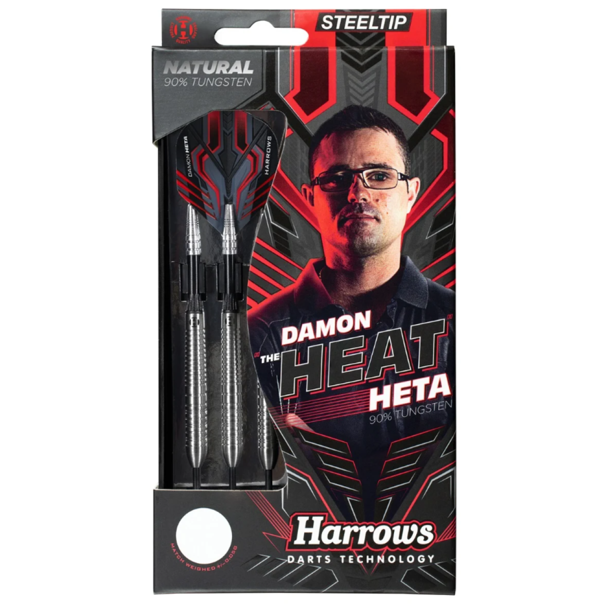 Fléchettes Harrows Damon Heta Natural 90% Tungstene (réf. 3115)