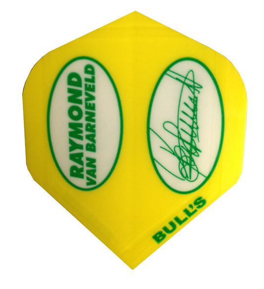 Plumes Plastique Darts Bull's R. Van Barneveld jaune (réf. 5138)