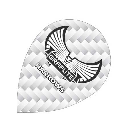 Plumes Plastique Darts Harrows Graflite "Pear Blanc" (réf. 799)