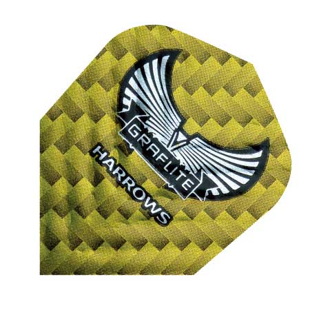 Plumes Plastique Darts Harrows Graflite "Standard Jaune" (réf. 799)