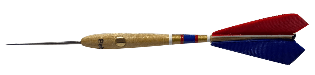 Fléchettes Belges en bois 4pcs - Bleu/Blanc/Rouge (réf. 921)