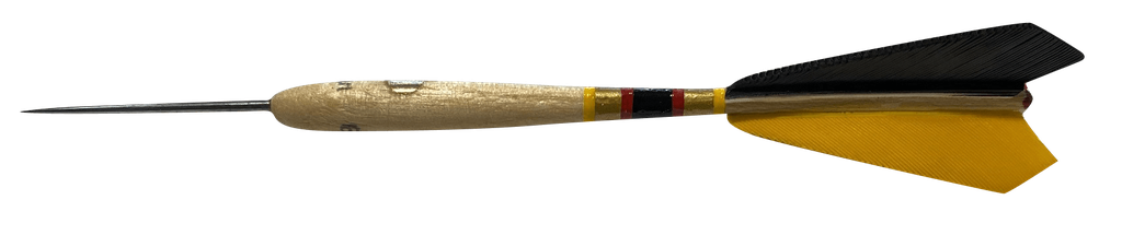 Fléchettes Belges en bois 4pcs - noir/jaune/rouge (réf. 921)