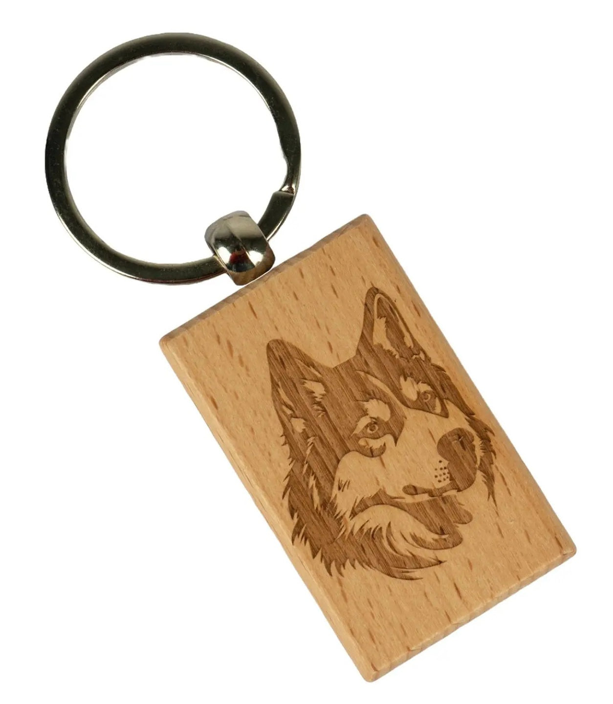 Porte-clés laser en bois 34 x 55 mm (réf. L-KRRE4-NAT)(P-E)