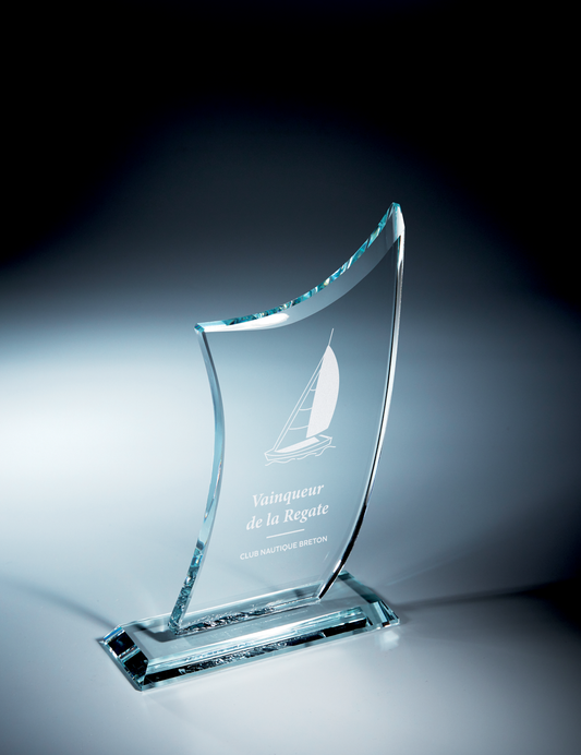 Trophée en verre en 3 tailles (réf. TV 5005)
