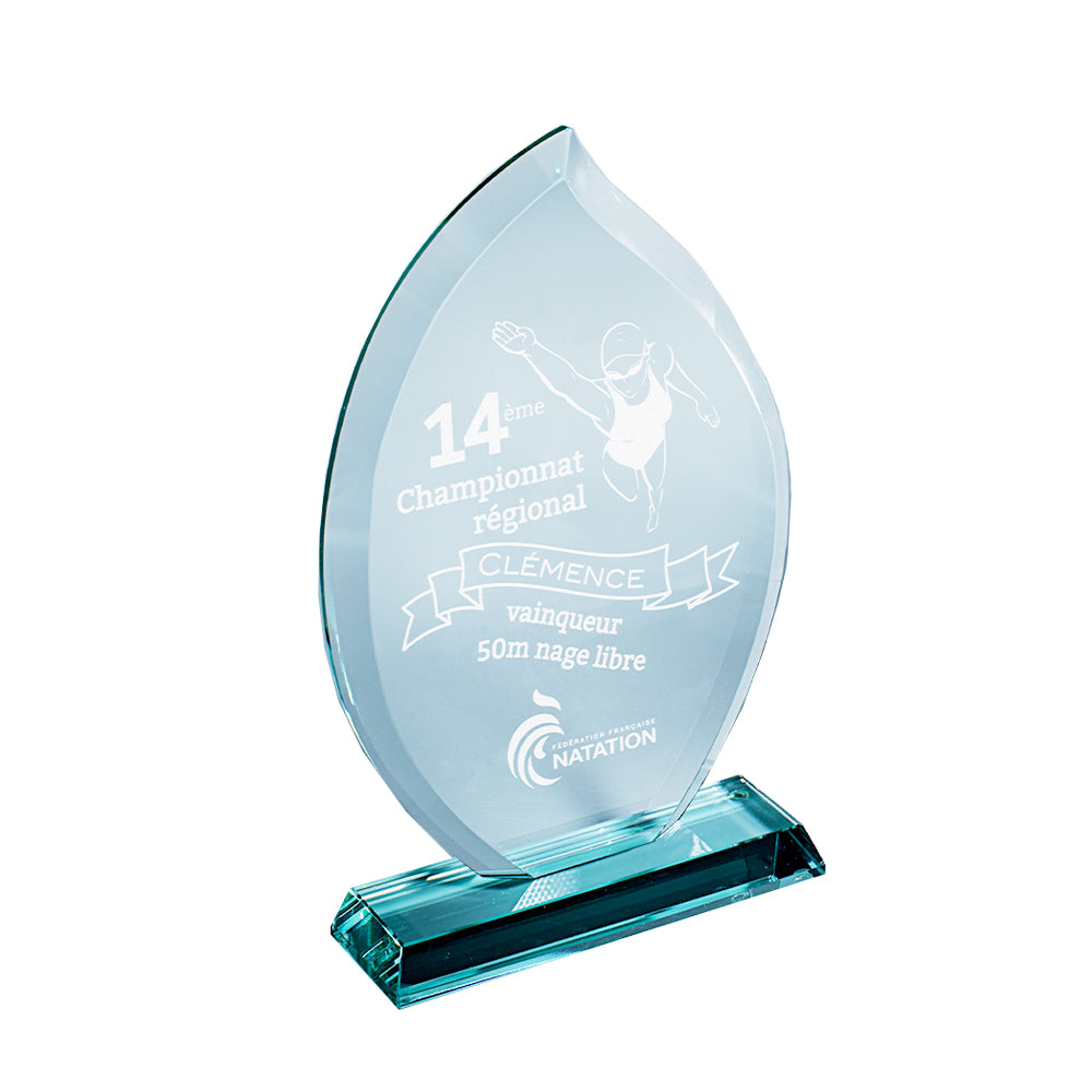 Trophée en verre en 3 tailles (réf. NK - TV4039)