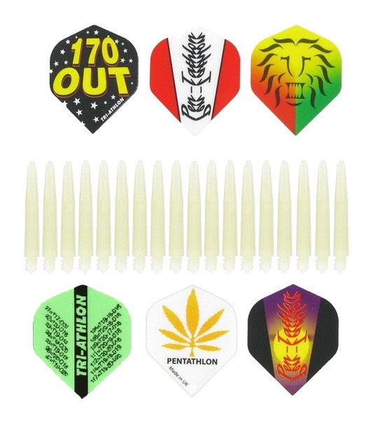 Plumes Plastiques Darts + Tiges 6 pack court (réf. 5767)
